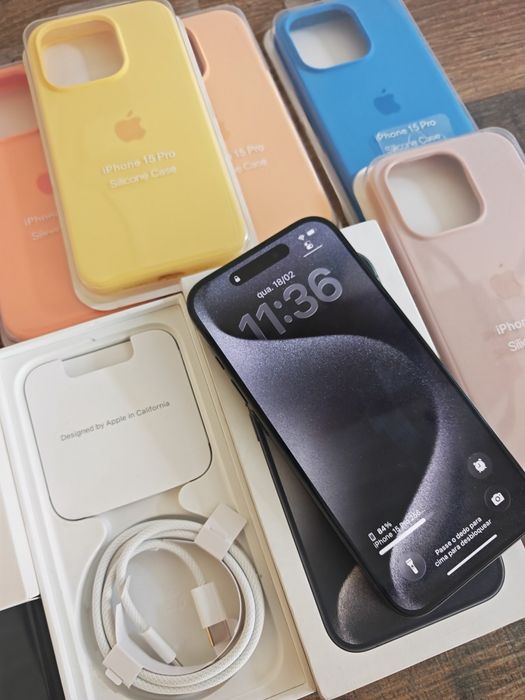 iPhone 15 Pro 6.1" 256GB Preto Titanium  Em Bom estado Aceito Retomas