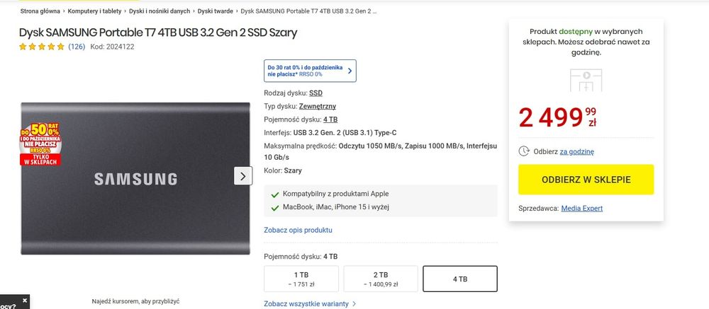 Dysk przenośny Samsung 4TB