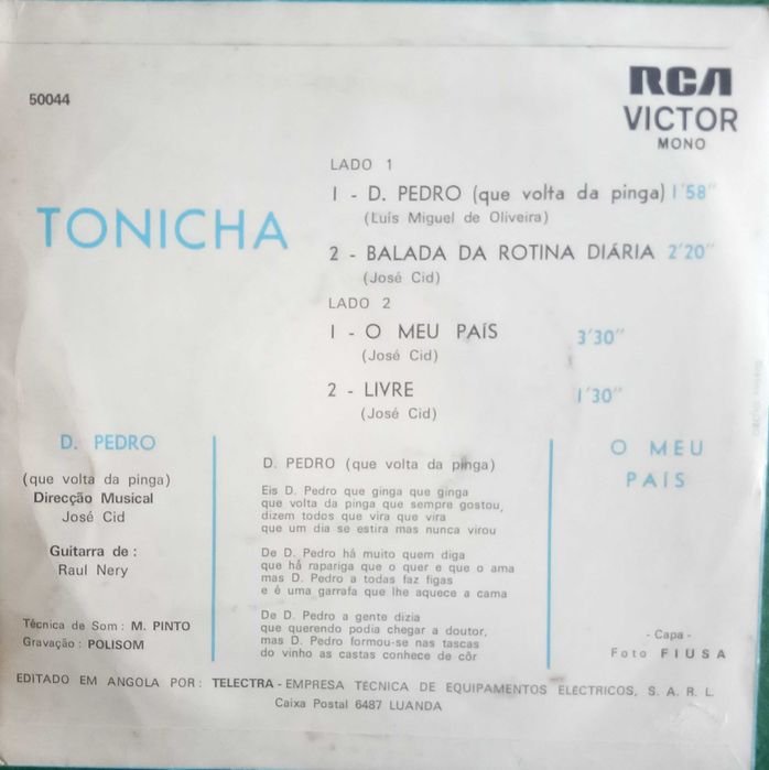 Tonicha	- - - - -	D. Pedro	- - - - -	EP