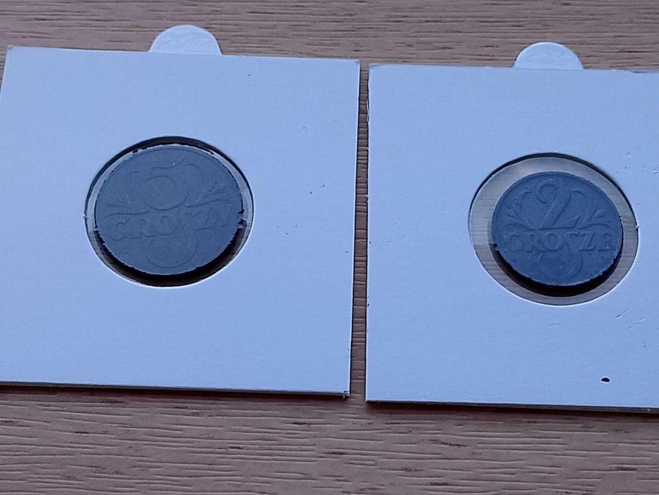 Moneta 5 groszy 1931 + 2 grosze 1927 Monety 2RP