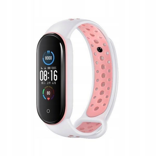Pasek do Xiaomi Mi Smart Band 5/6/7 Beline Biało-Różowy