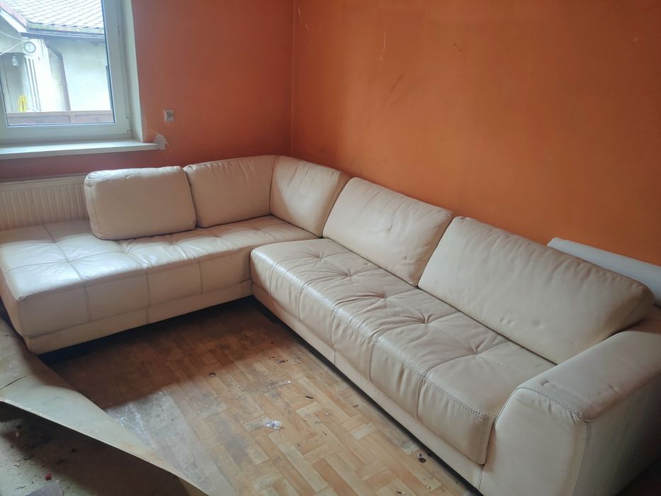 Zestaw wypoczynkowy skórzany narożnik