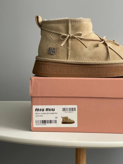 Buty Miu Miu zima beige