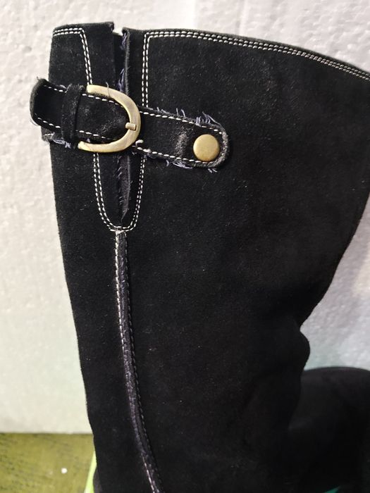 Шкіряні замшеві чобітки