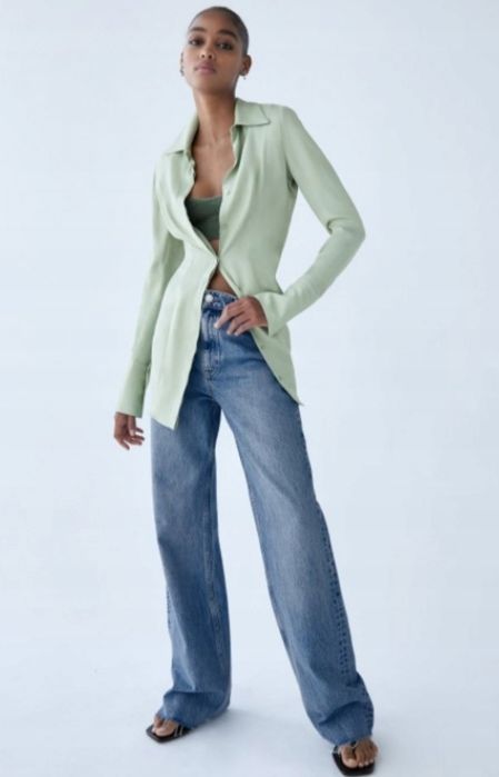 Zara miętowa koszula tunika r.XS Nowa