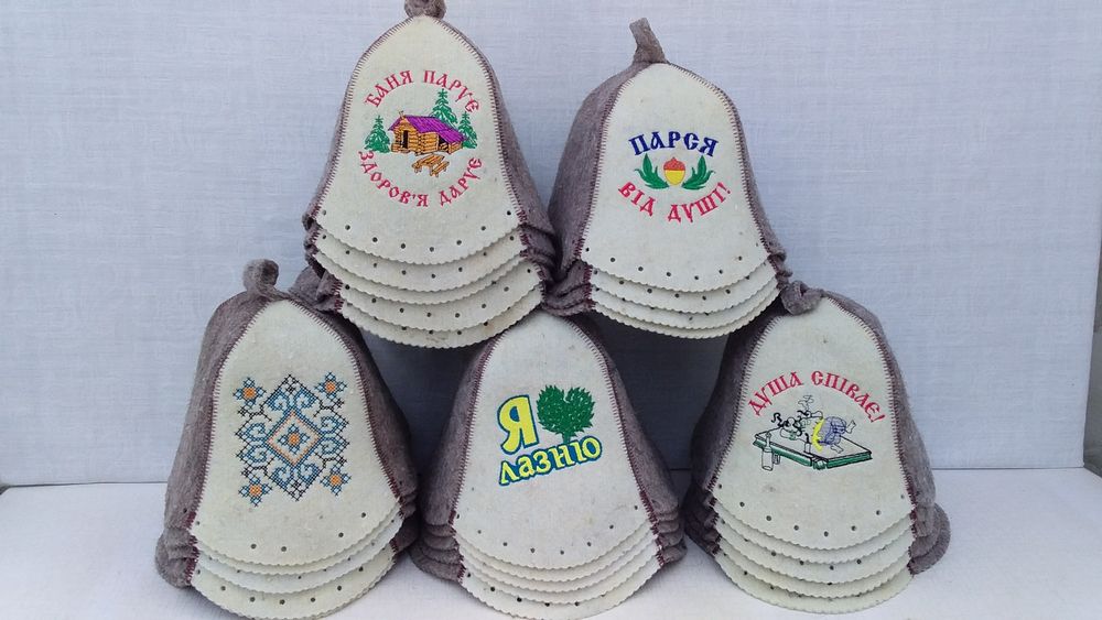 7 мм натуральная шерсть шапка в баню банная опт и  розница лазню якіс