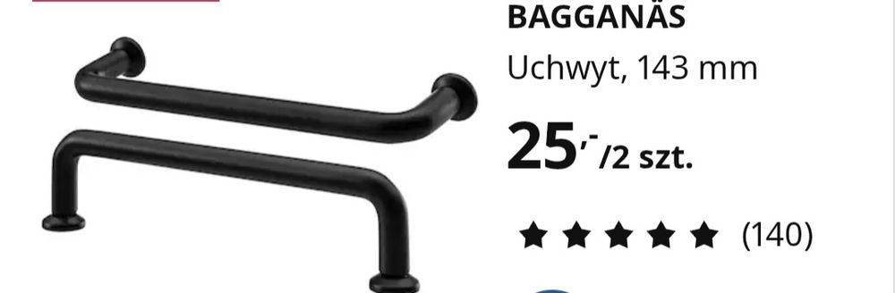 Ikea uchwyty do mebli Baggans