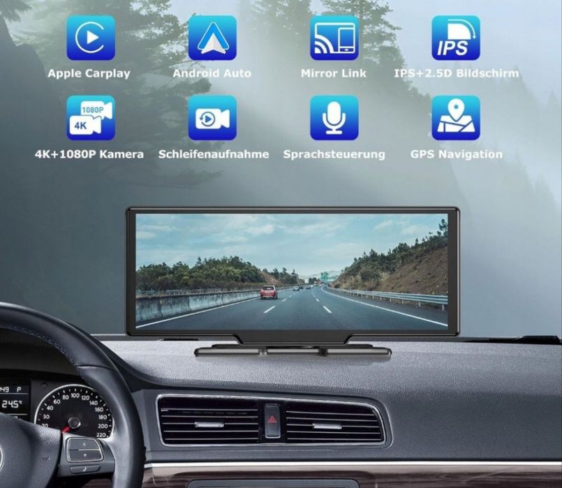 Radioodtwarzacz ESSGOO A-pple CarPlay&Android Auto 10,26" IPS 4K Bluet