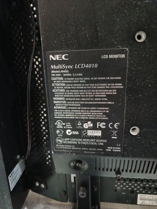 Monitor Nec MultiSync LCD4010 40"