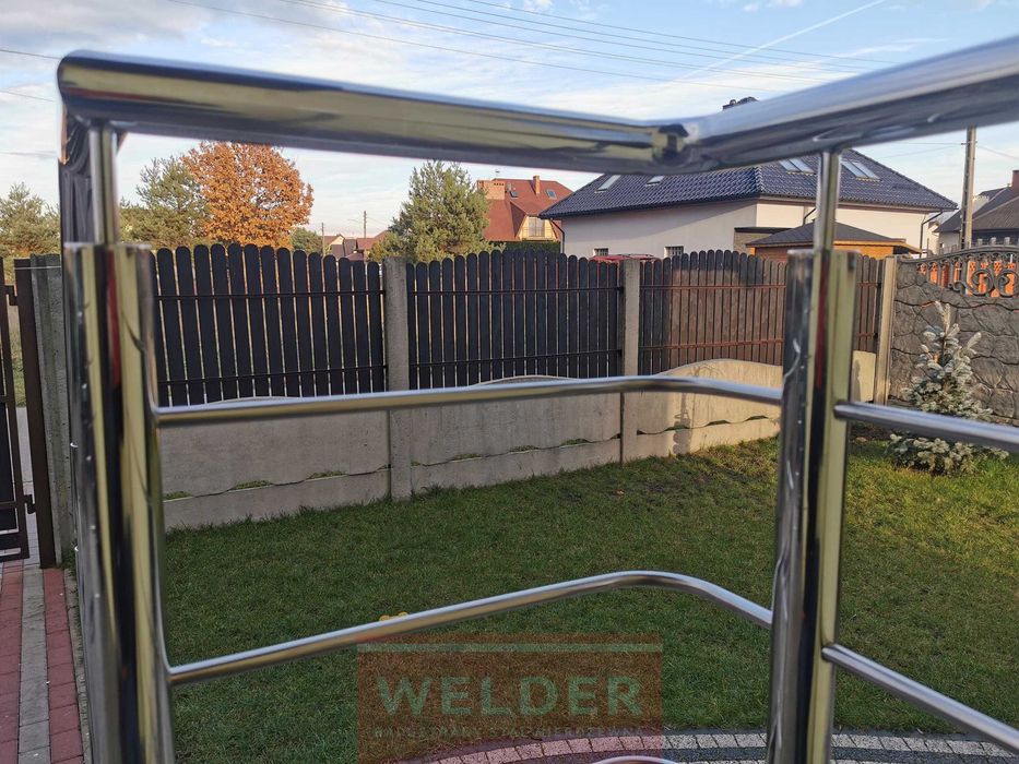 Balustrada nierdzewna szklana balkon francuski Harfa antracyt malowana