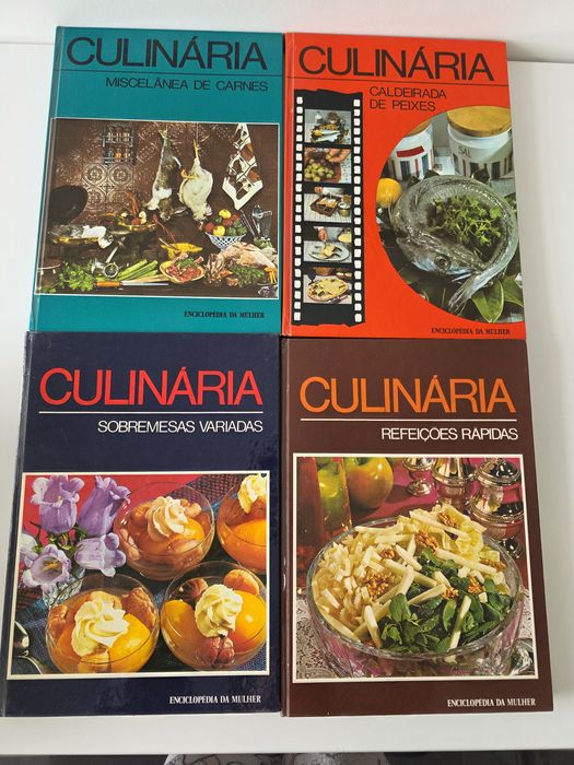 livros vintage da coleção "Culinária" da "Enciclopédia da Mulher"
