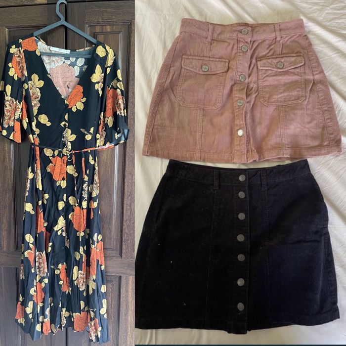 Um vestido e duas saias da mango e stradivarius