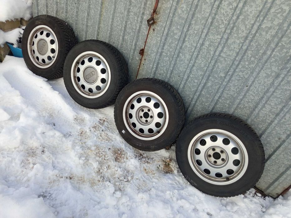 Alufelgi 5x100 z Oponami Zimowymi 195/65R15 Audi A3 Golf Leon Fabia