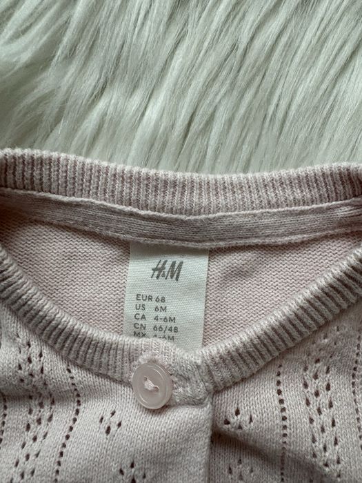 Sweter niemowlęcy pudrowy róż 68 H&M