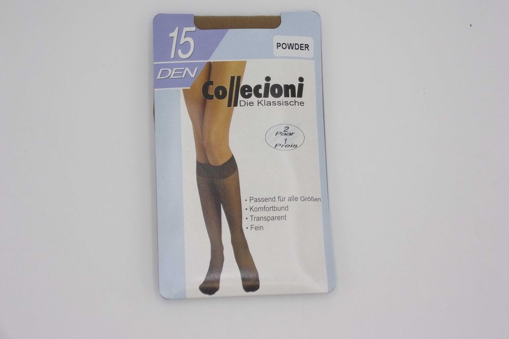10x Podkolanówki klasyczne damskie 15 Den. Beżowe Collecioni.