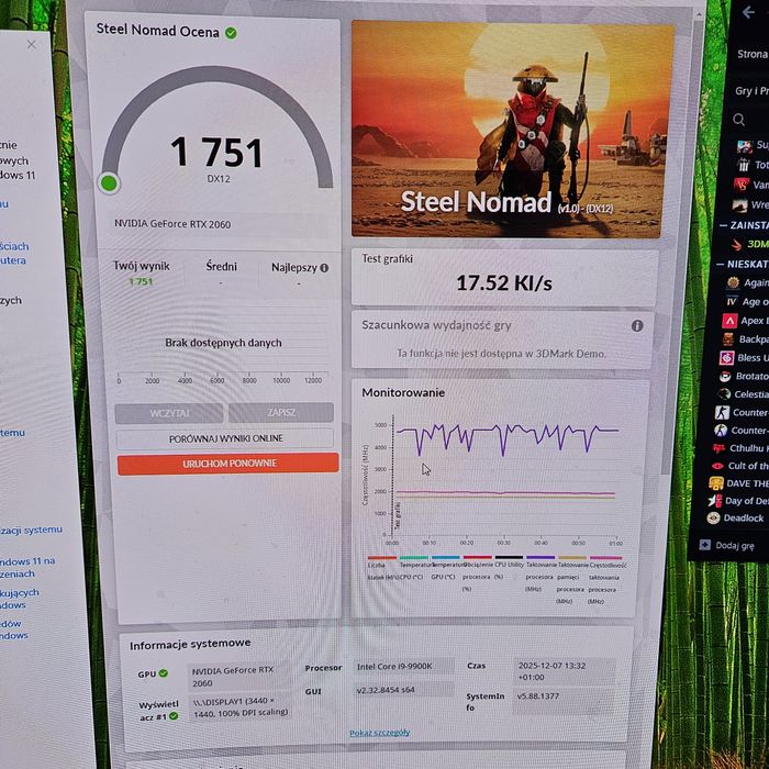 Komputer gamingowy i9-9900K RTX-2060, 32GB RAM, 2TBHDD 1TBSSD