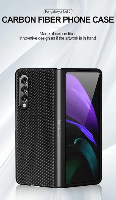 FTRONGRT etui do Samsung Galaxy Z Fold 3 pancerne mocne czarne carbon