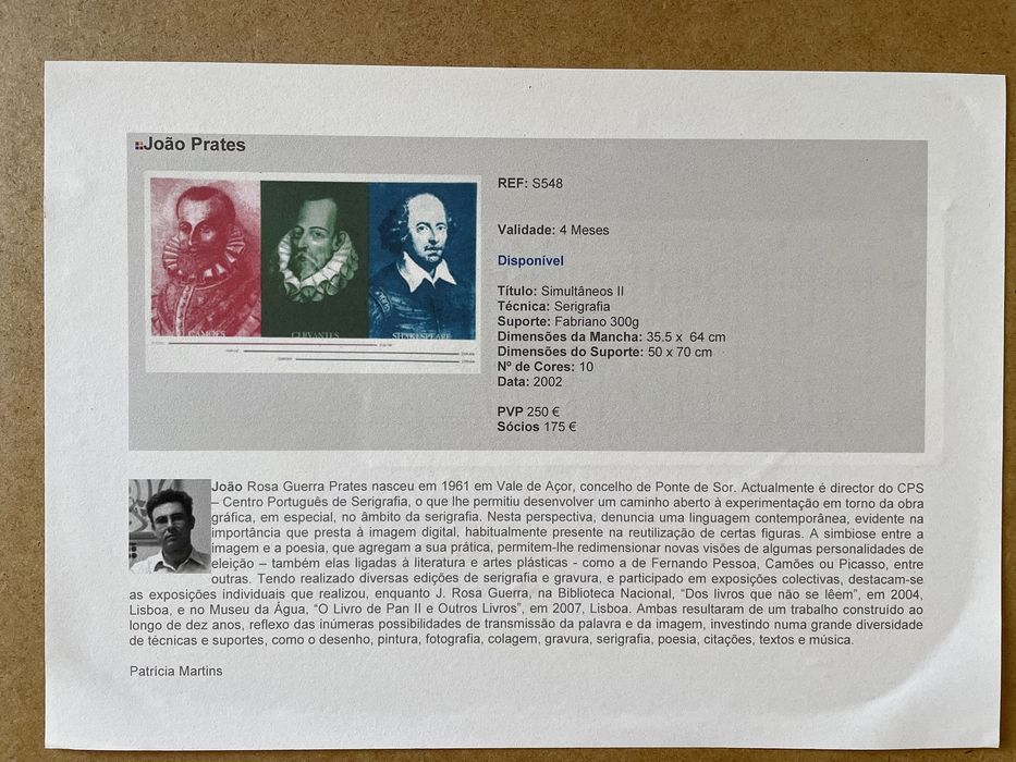 Serigrafia Simultâneos II João Prates