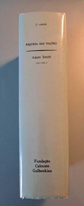 Livros “RIQUEZA DAS NAÇÕES” – volumes I e II de Adam Smith