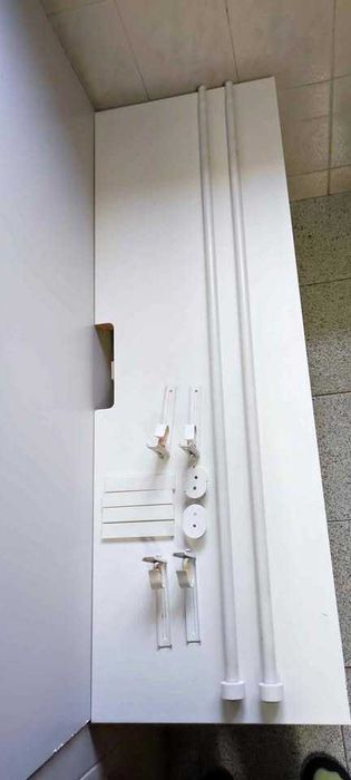 Conjunto 2 varões extensíveis + suportes e pontas