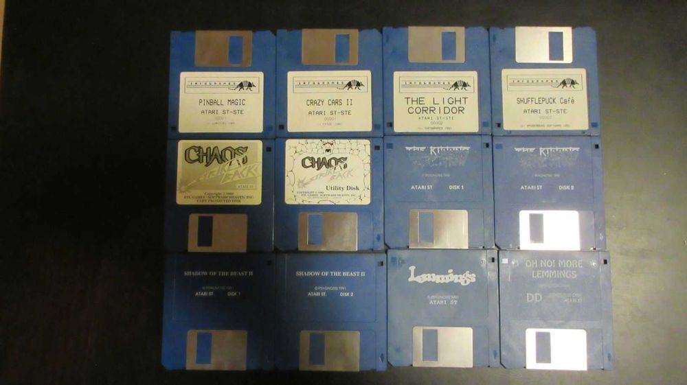 Zestaw 11 gier Atari ST: Chaos Strikes Back, Shadow of The Beast 2...