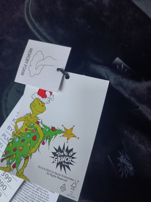 Kapcie męskie Grinch świąteczne nowe z metką 45/46