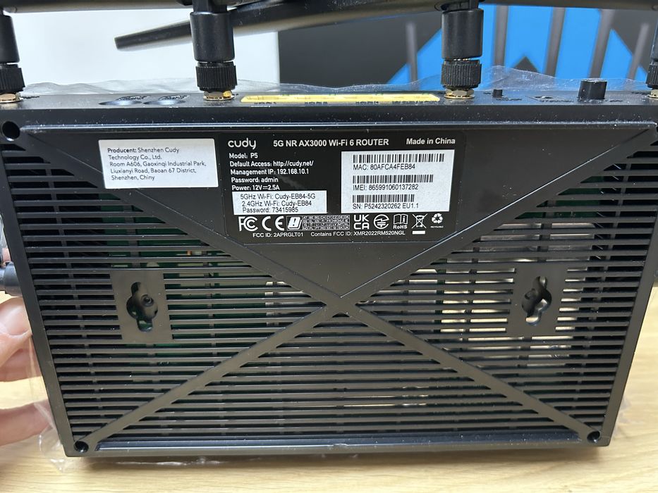 Cudy 5G Router Dual Sim P5 Wi-Fi 6 modem komplet, stan bdb