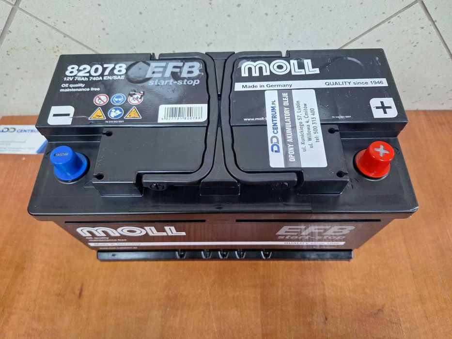 Kraśnik - Nowy akumulator MOLL EFB 78Ah 740A - 80Ah 82Ah 85Ah 88Ah