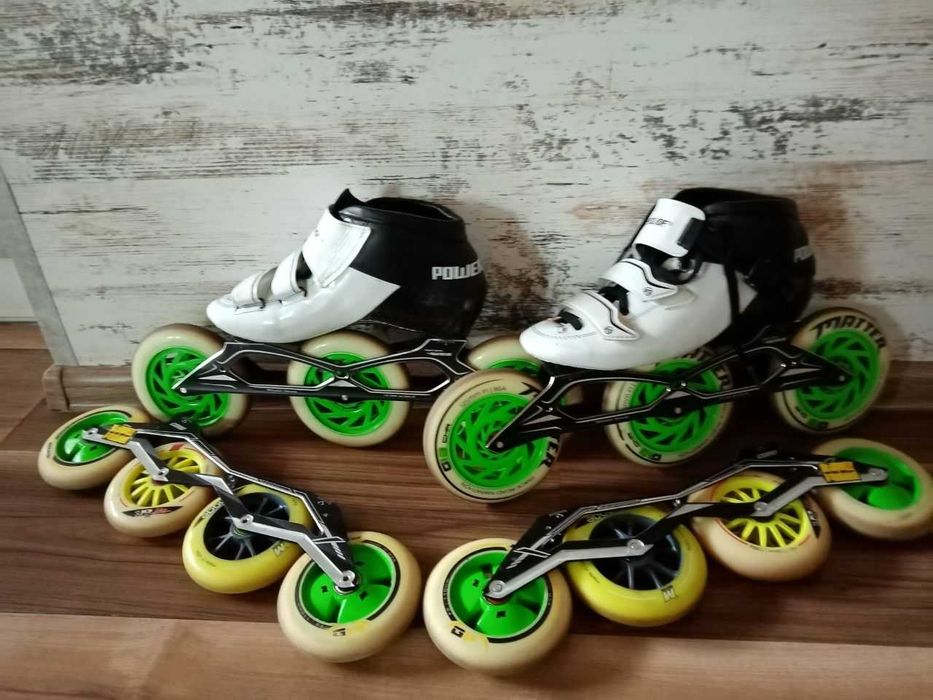 Ролики POWERSLIDE Samurai для спідскейтингу 3х125 + рама 4х110, р. 25