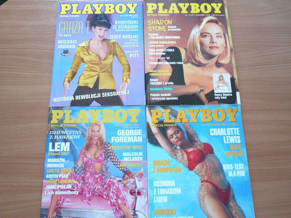 Playboy 4 numery 1994/7 - Sharon Stone , Grażyna Trela
