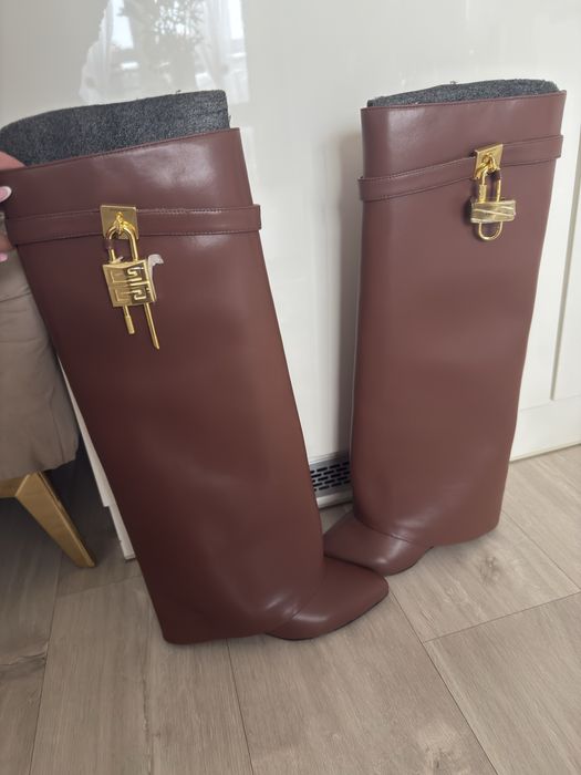 Kozaki Skóra Czekoladowe GIV 39 Nowe