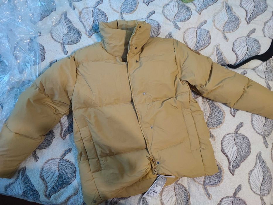 Новий пуховик Adidas Baffle, Бежевий, M, оригінал, з бірками