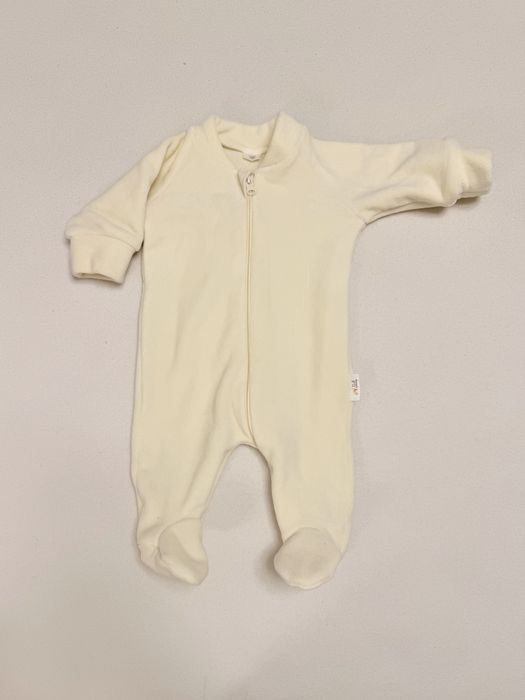 Новий флісовий чоловічок (сліп) на блискавці, розмір 56 молочний