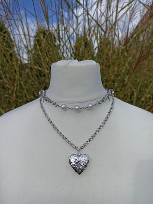 Pearl & Heart-Handmade