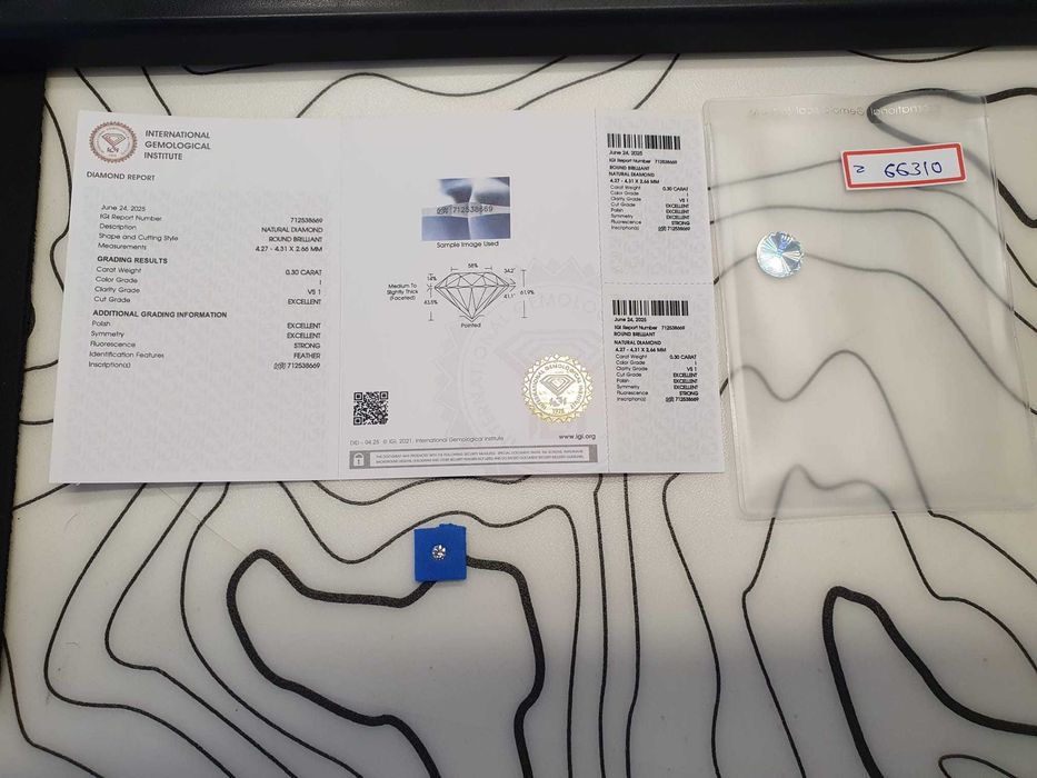 Diamante 0.30ct com certificado IGI