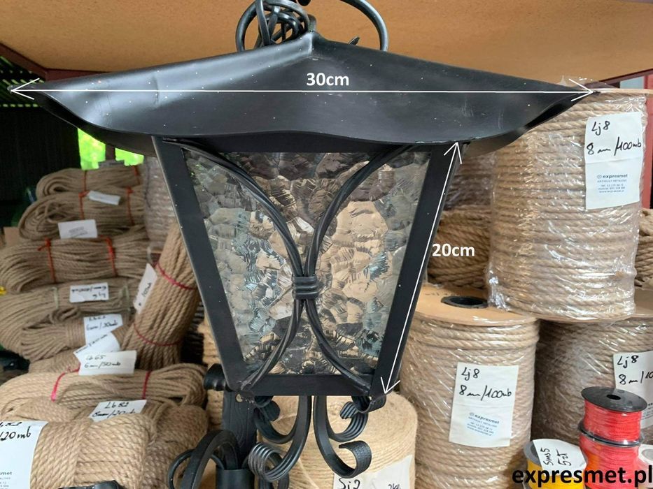 Metalowa Lampa ręcznie kuta wisząca , zewnętrzny kinkiet  kuty Kowalst
