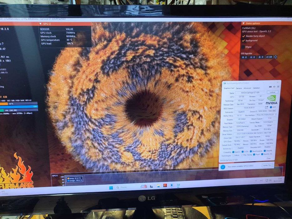 Видеокарта Gigabyte GT420 2 Гб рабочая.