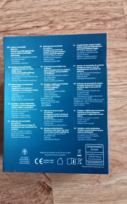 Nowy oryginalnie zapakowany czujnik tlenku węgla - czadu  Carbon monoxide detektor  Smartwares
