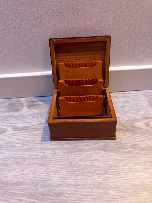Caixa de Cigarros Vintage em Madeira Embutida Artesanal (Madeira - Carro de Bois)