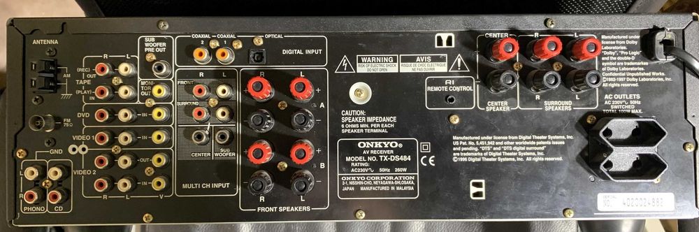 Amplituner ONKYO TX-DS484 z pilotem