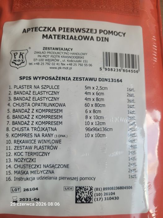 Apteczka samochodowa Din 13134