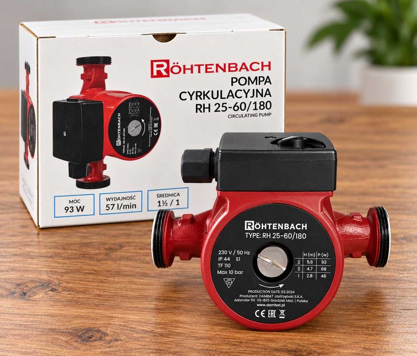 Pompa do co 25/60 180  RÖHTENBACH nowa