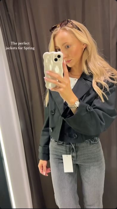 Тренч zara S вкорочений бомбер zara чорний піджак zara куртка zara