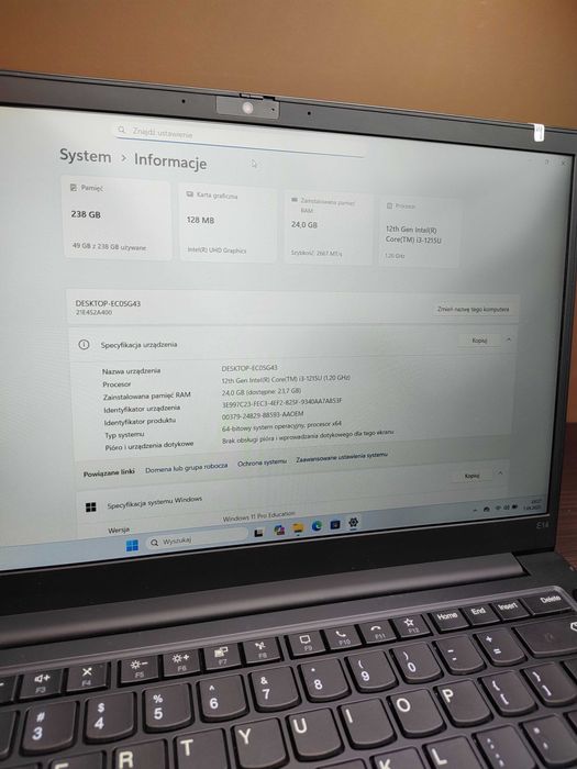 LAPTOP PREMIUM | ThinkPad E14 Gen4 | i3-1215U | 24GB RAM | 256SSD W11