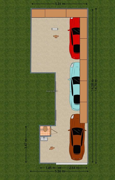 Garagem 63m2 3/4 carros Flamingos Alcochete