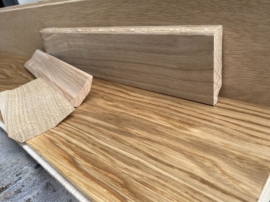 Listwy przypodłogowe Drewniane Lite dębowe Fala niska wysoka Cokół