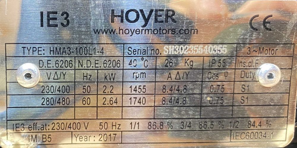 silnik elektryczny 2,2kW 1455obr. 3fazowy IE3