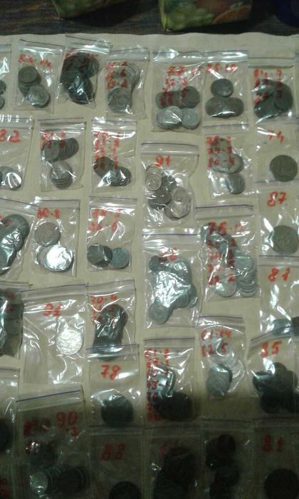 Українські монети номіналом 1к, 2к, 5к