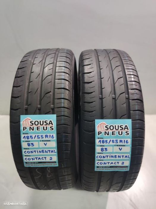 2 pneus semi novos 185-55r16 continental - oferta dos portes 80 EUROS