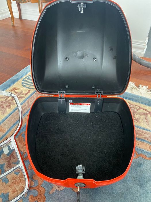 Kufer Vespa + stelaż chrom - arancio